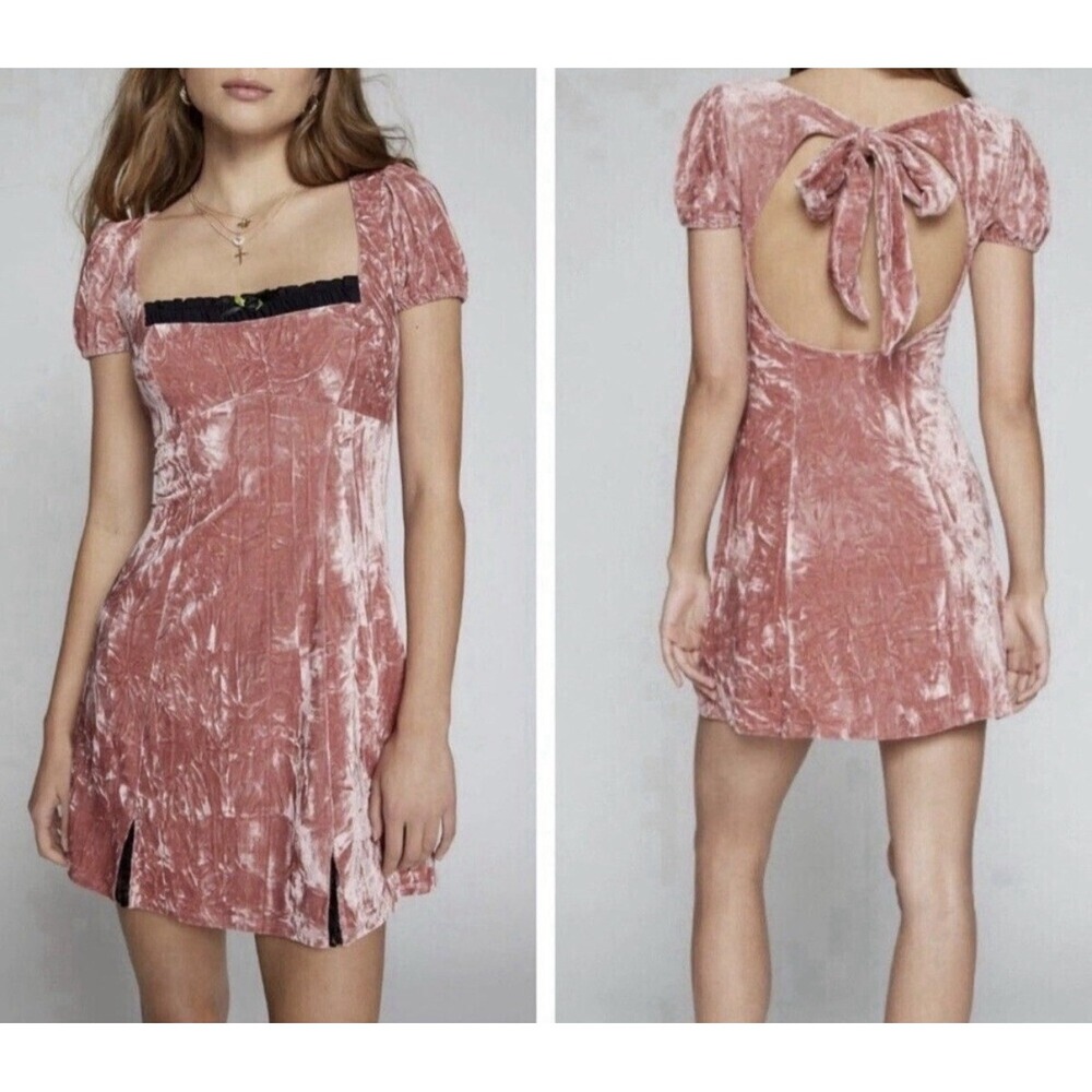 Kimchi Blue Jill Crushed Velvet Mini Dress SZ XL Urban Outfitters Clubwear NWT